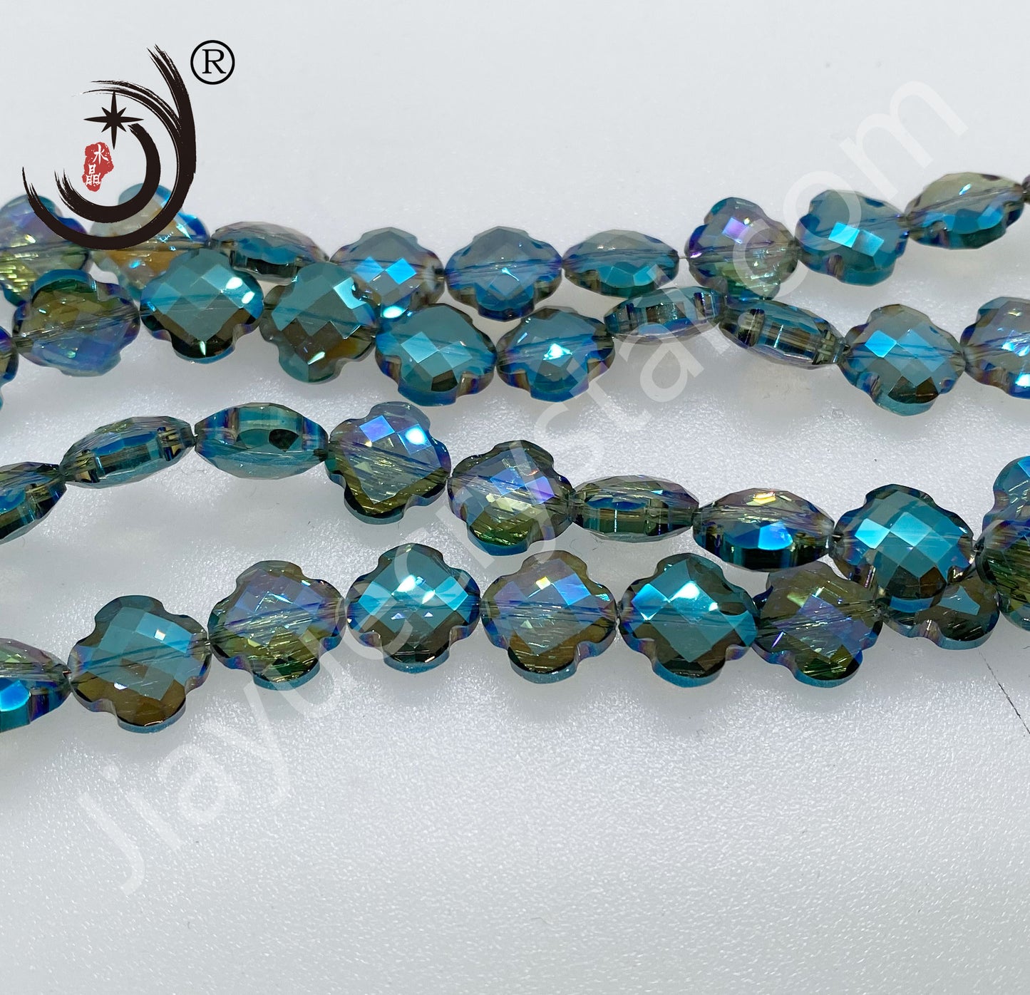 12MM Four-leaf Clover Shape Beads Crystal Glass Beads Wholesale For DIY Jewelry （10180）