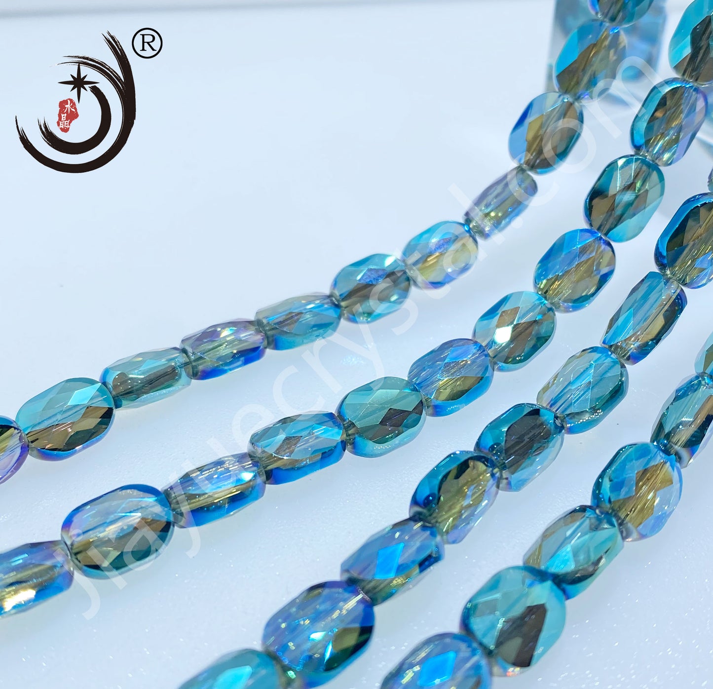 8X11MM Grid Ellipse Shape Glass Crystal Beads Wholesale For DIY Jewelry (19000)