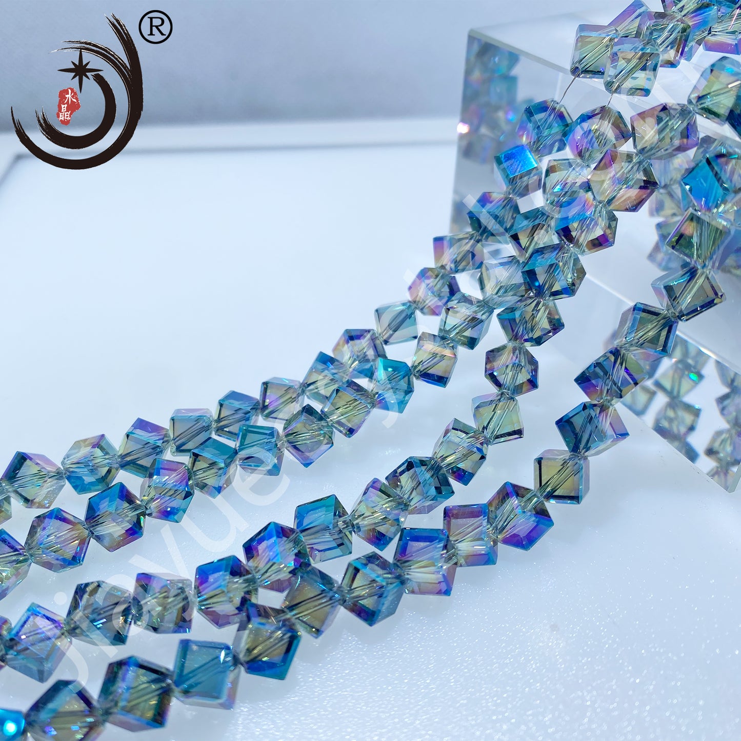 8MM Diagonal square Beads Glass Crystal Beads Wholesale For DIY Jewelry （10036）