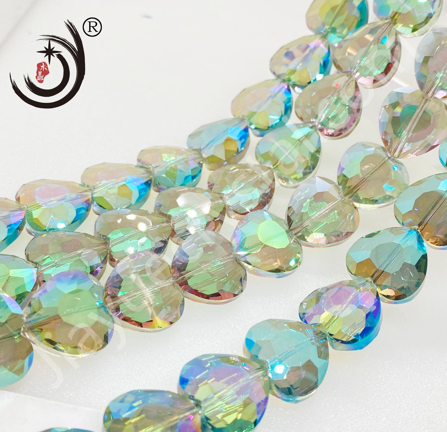 16MM/32MM Faceted Heart Shape Glass Crystal Beads Wholesale For DIY Jewelry (19500)