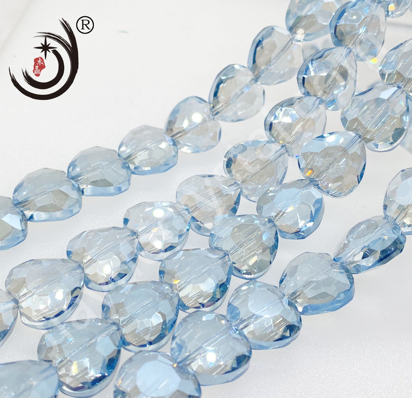 16MM/32MM Faceted Heart Shape Glass Crystal Beads Wholesale For DIY Jewelry (19500)