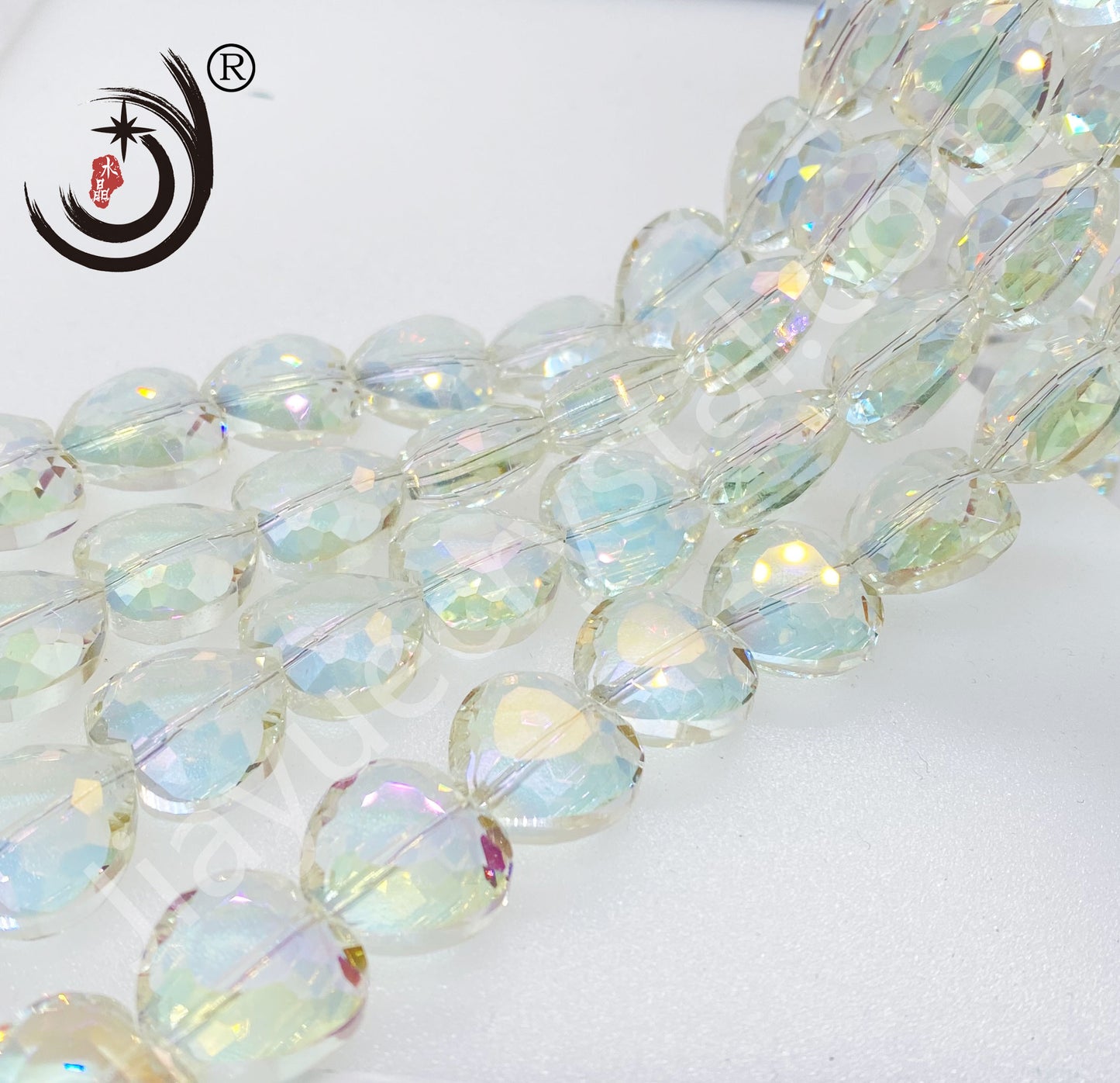 16MM/32MM Faceted Heart Shape Glass Crystal Beads Wholesale For DIY Jewelry (19500)