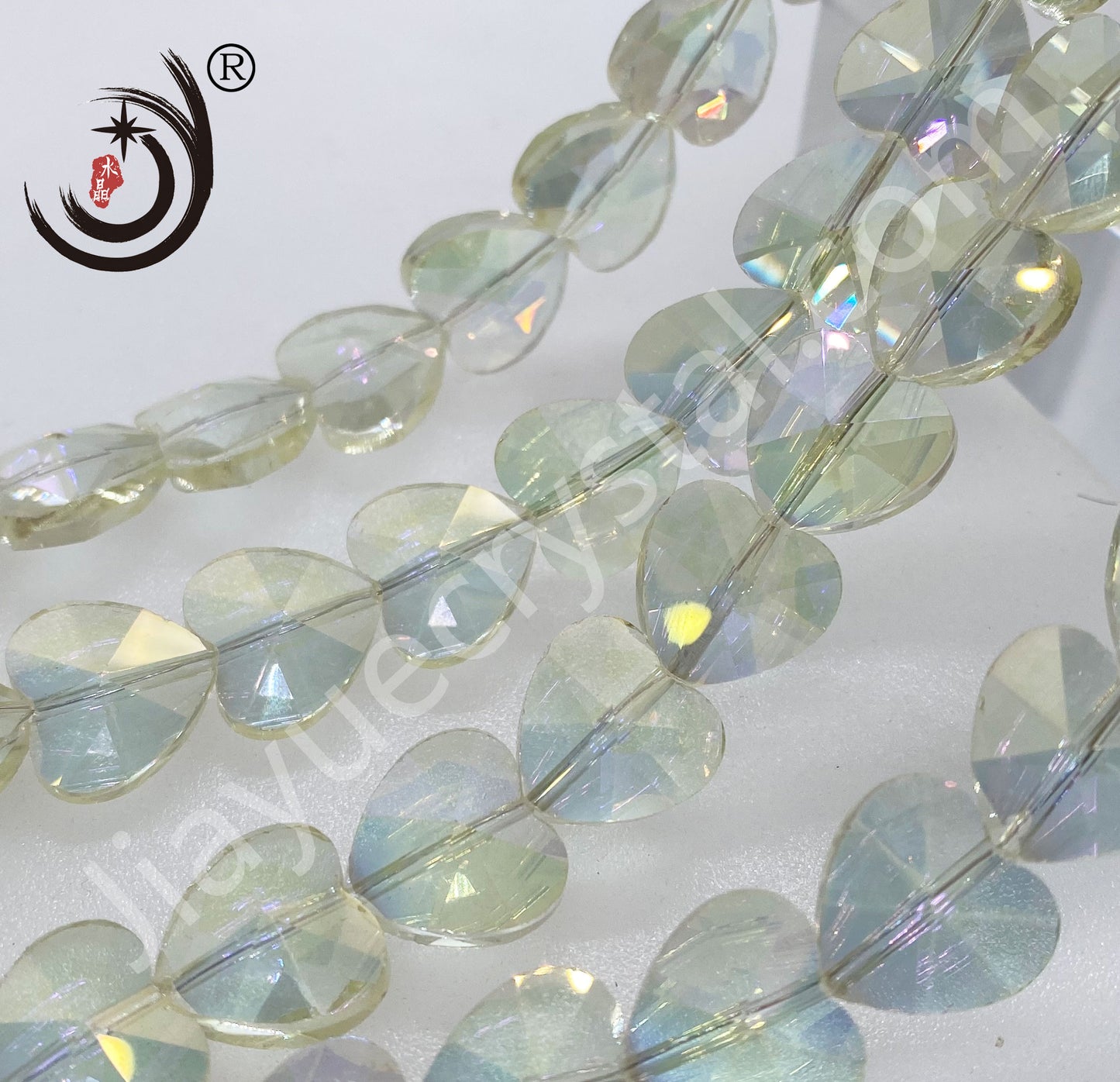 14MM Heart Shape Crystal Glass Beads Whole Sale For DIY Jewelry (50022)