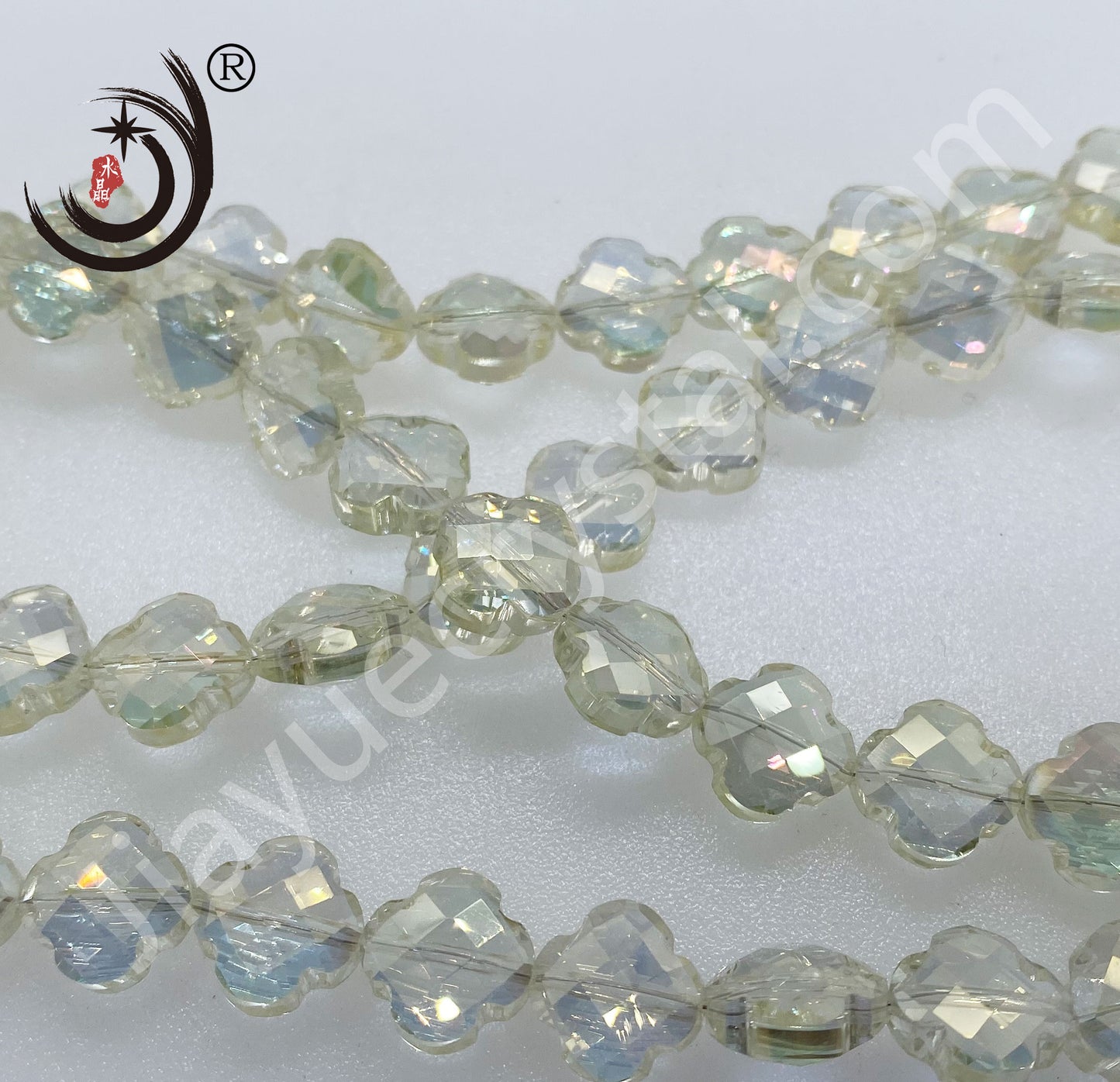 12MM Four-leaf Clover Shape Beads Crystal Glass Beads Wholesale For DIY Jewelry （10180）