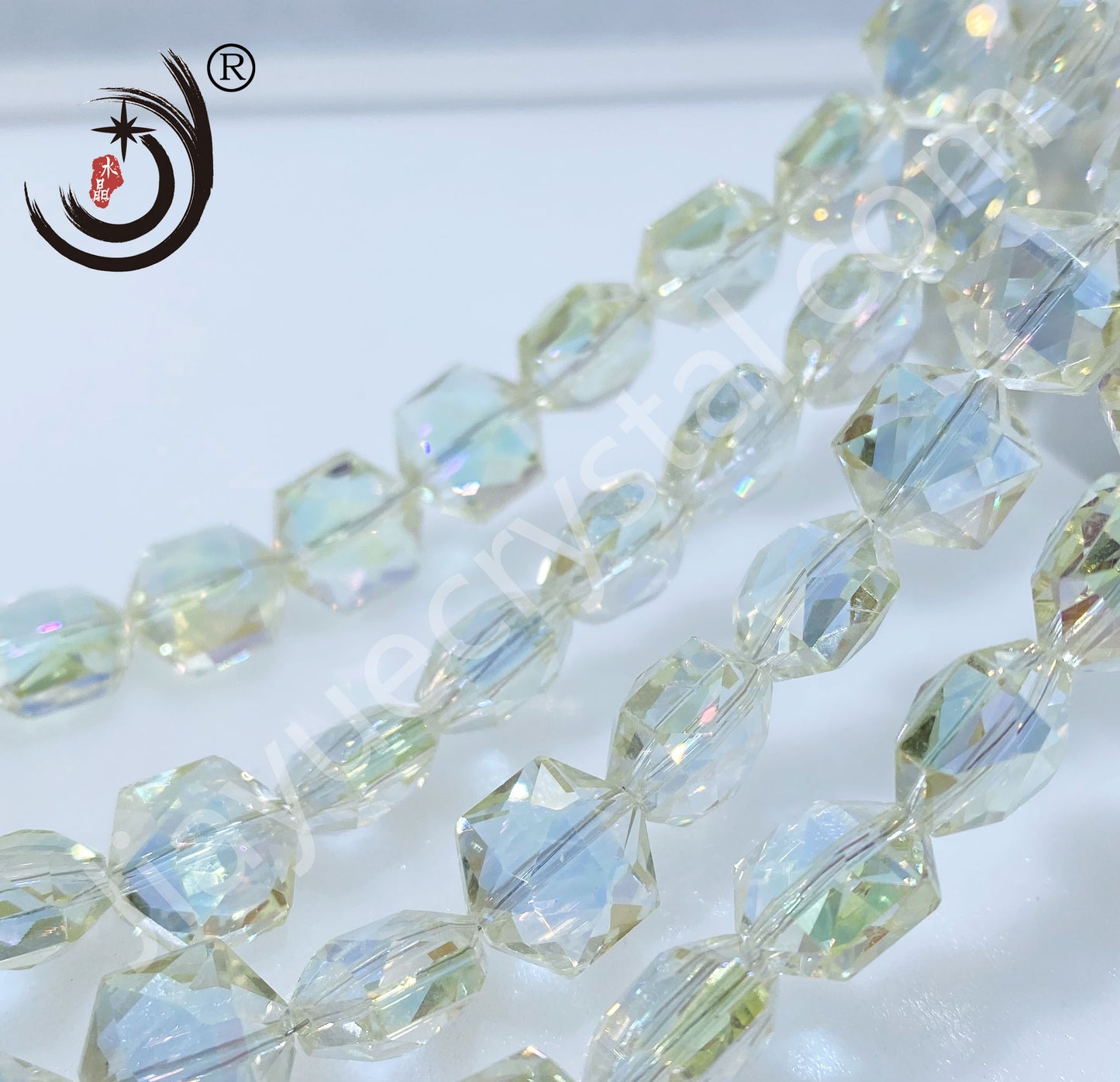 12MM Hexagonal Shape Crystal Glass Beads Whole Sale For DIY Jewelry (50066)