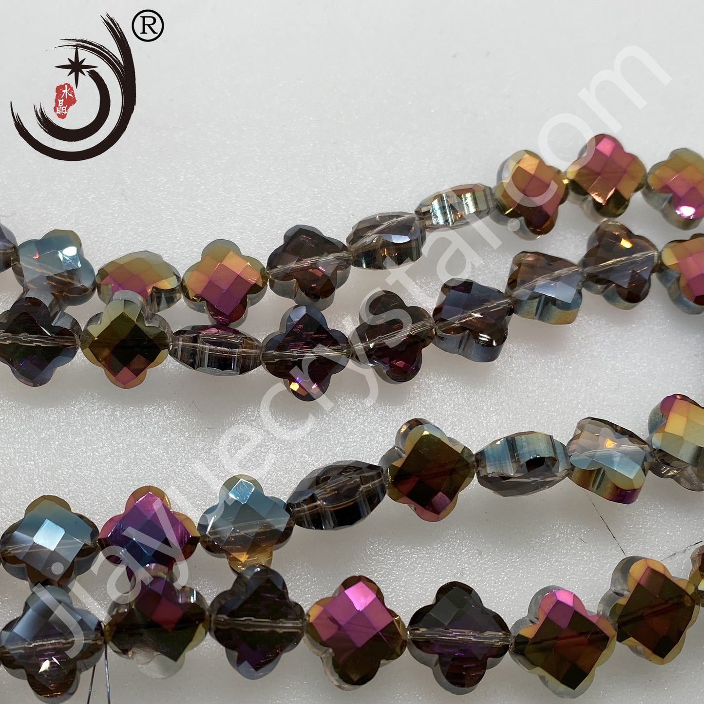 12MM Four-leaf Clover Shape Beads Crystal Glass Beads Wholesale For DIY Jewelry （10180）