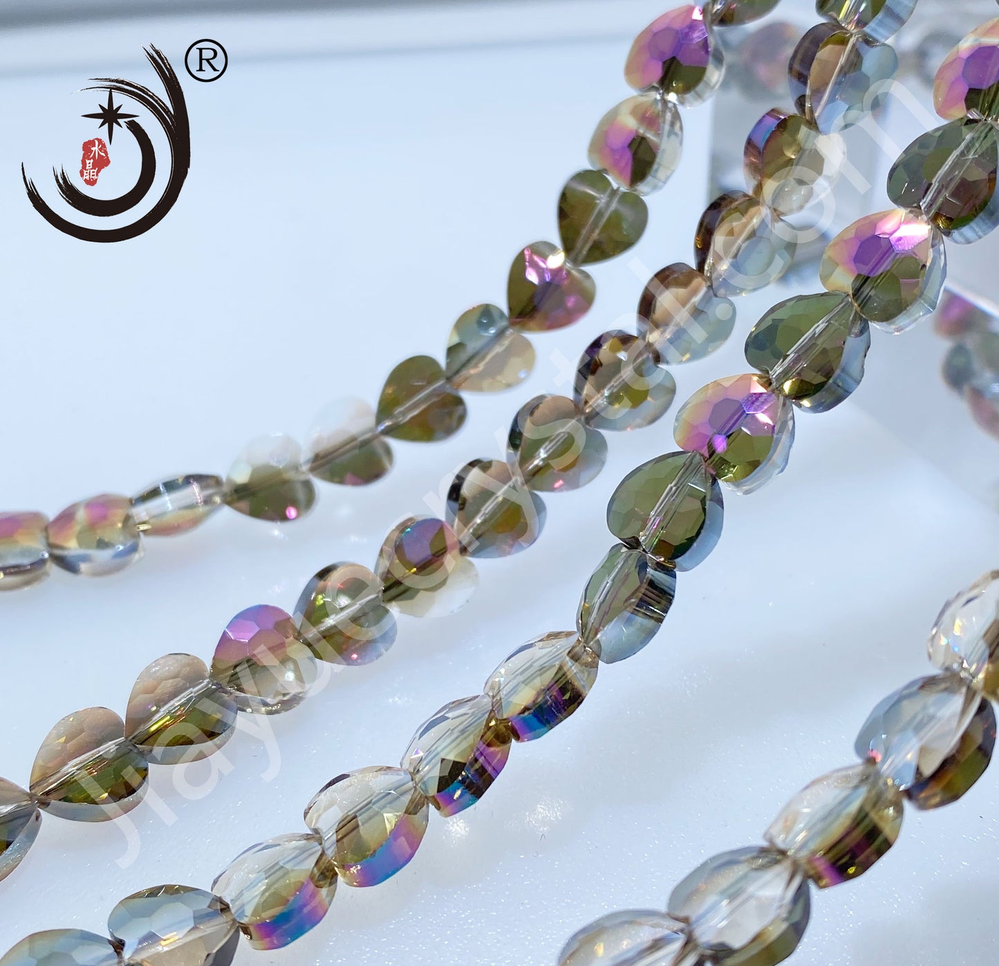 8MM/10MM Faceted Heart Shape Glass Crystal Beads Wholesale For DIY Jewelry (50048)