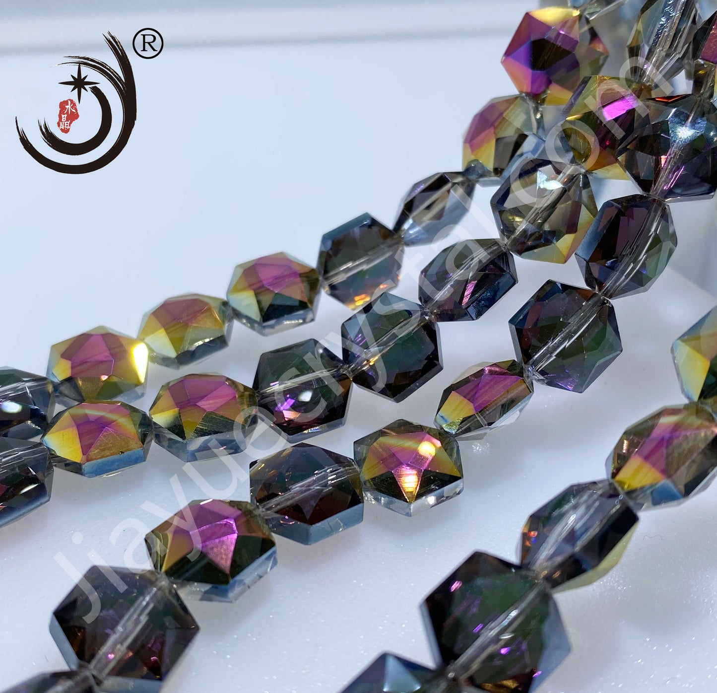 12MM Hexagonal Shape Crystal Glass Beads Whole Sale For DIY Jewelry (50066)