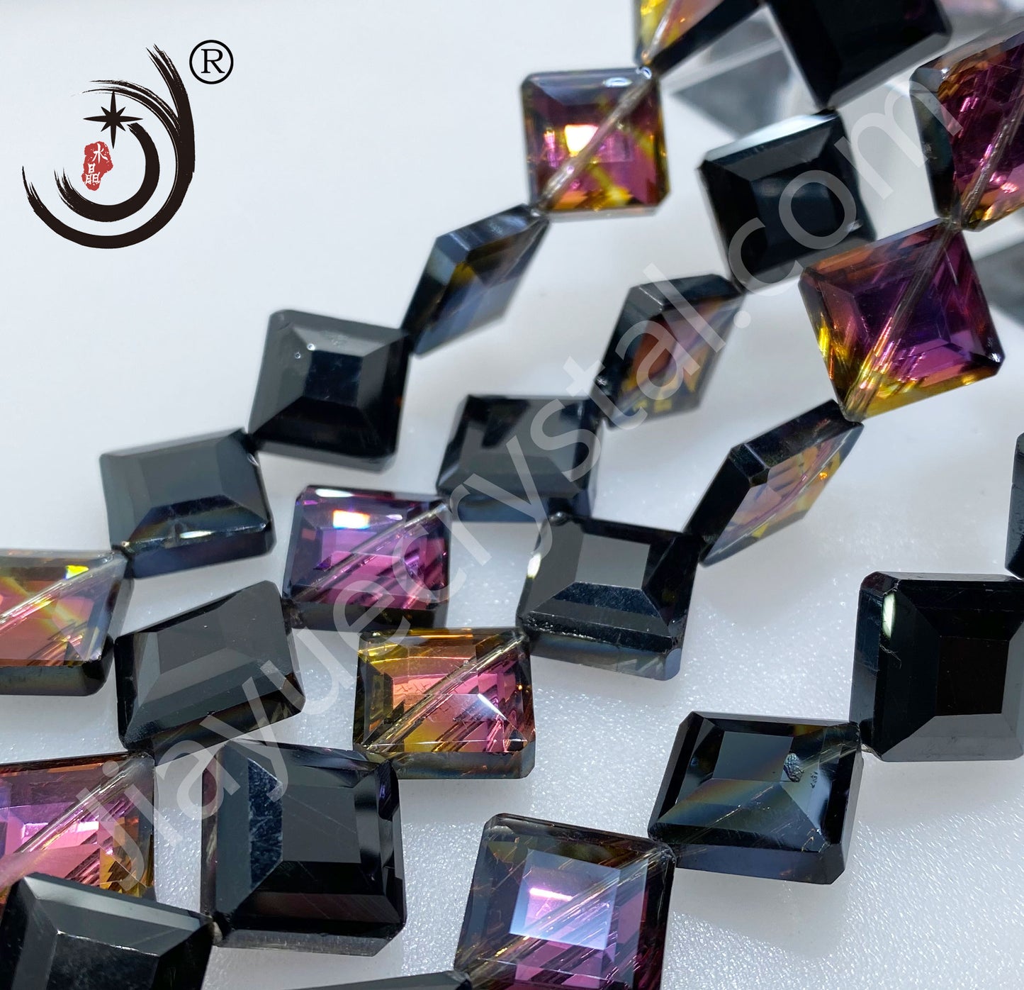 14MM Diagonal Square Flat Beads Glass Crystal Beads Wholesale For DIY Jewelry (10038)