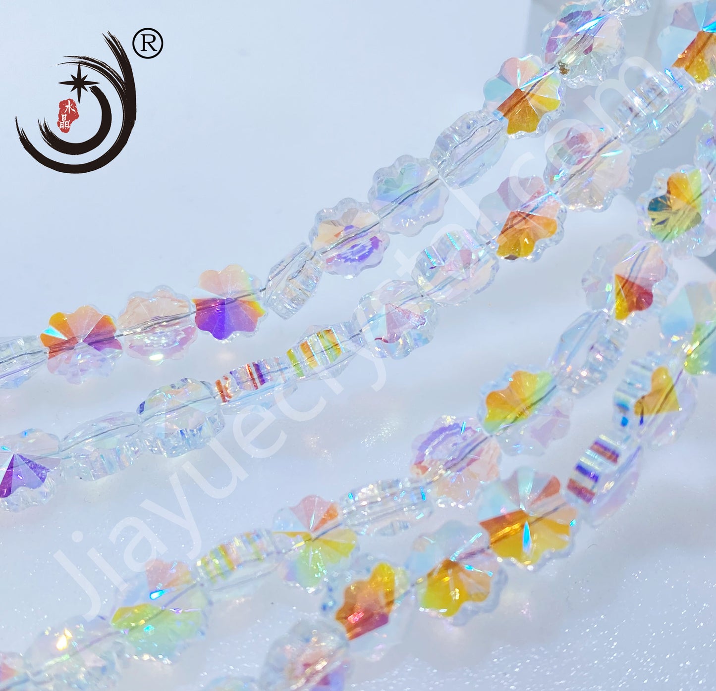 8MM Plum Blossom Crystal Glass Beads Whole Sale For Jewelry (15300)