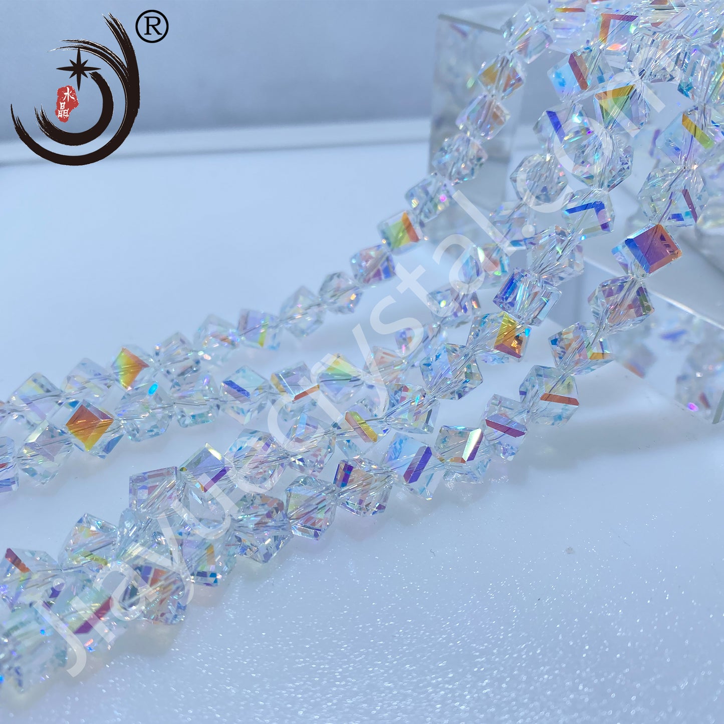 8MM Diagonal square Beads Glass Crystal Beads Wholesale For DIY Jewelry （10036）