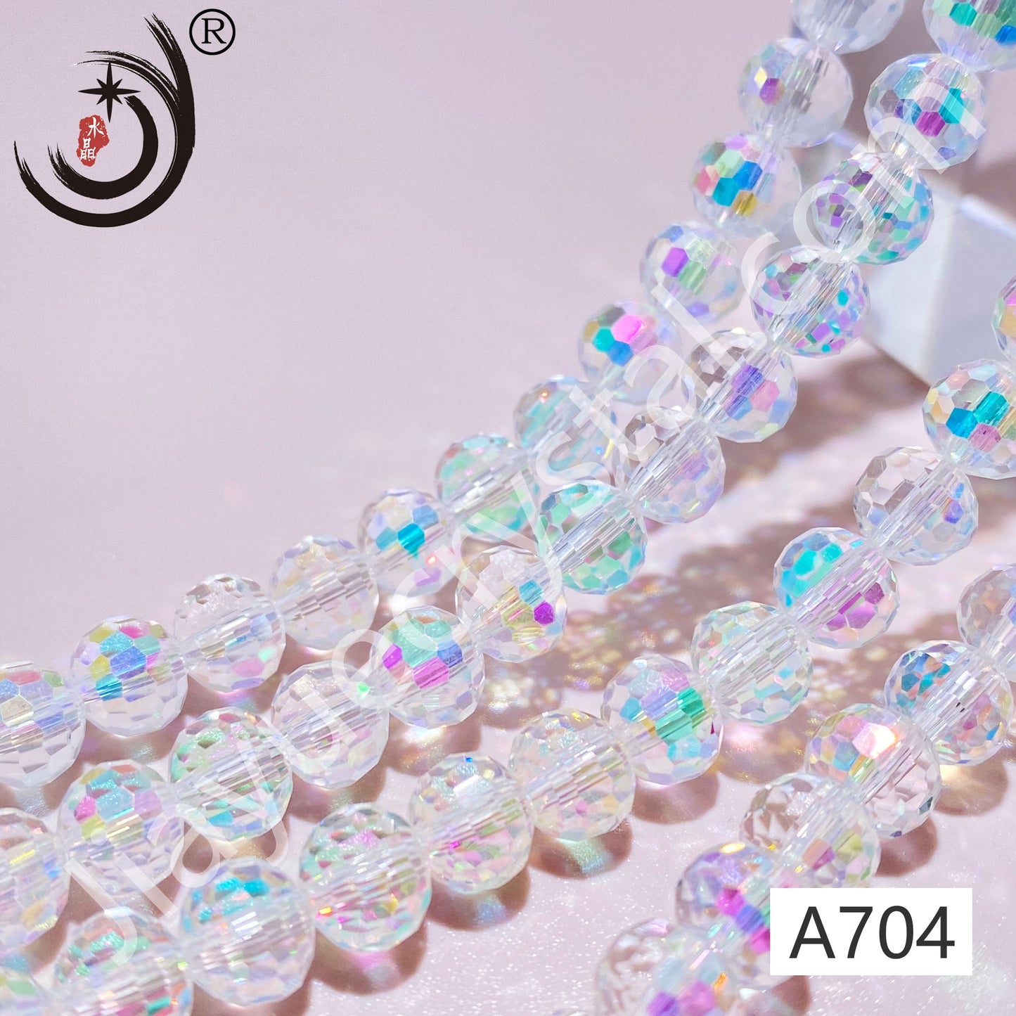 8MM 96 Faceted Round Crystal Glass Beads disco ball Wholesale For DIY Jewelry（10093）