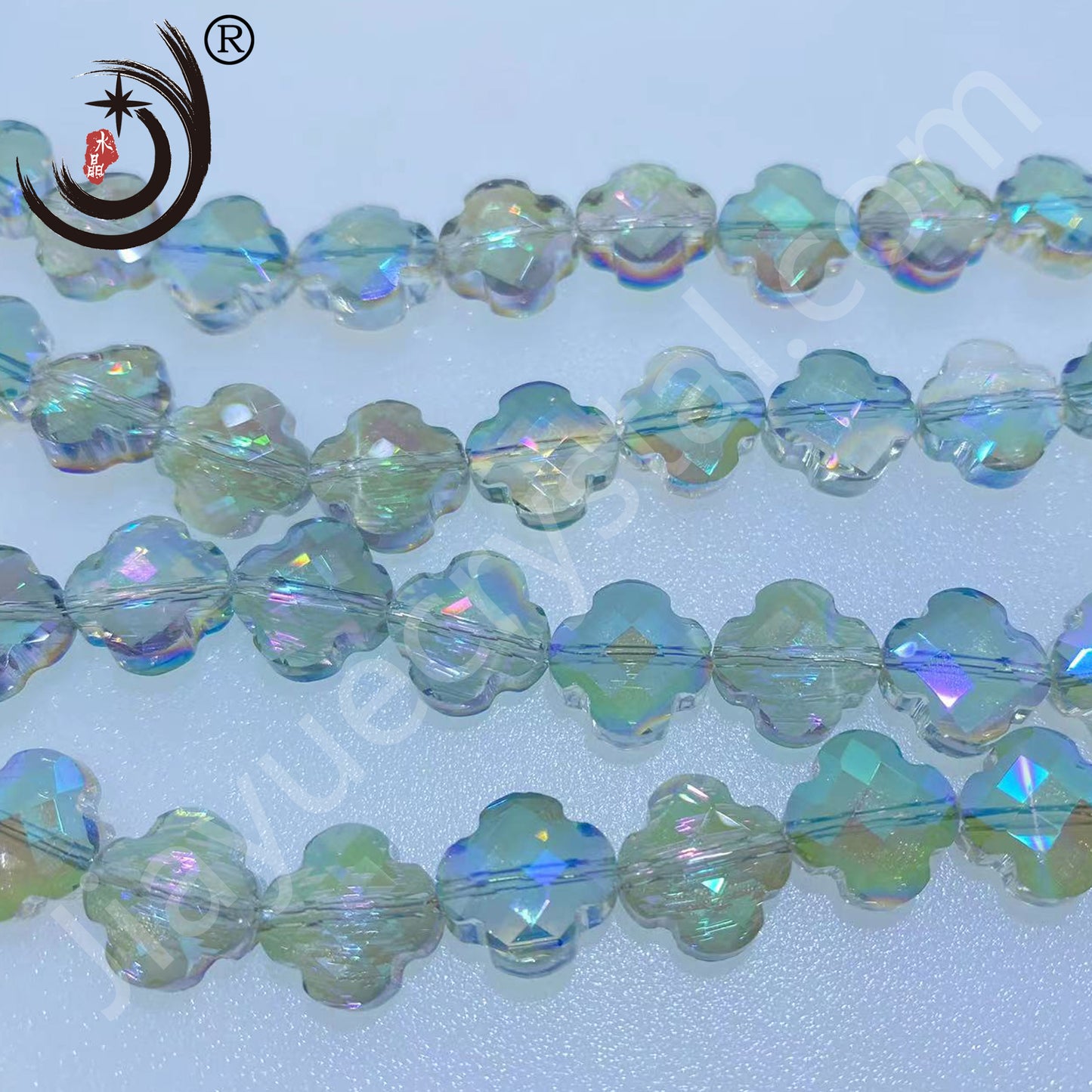 12MM Four-leaf Clover Shape Beads Crystal Glass Beads Wholesale For DIY Jewelry （10180）