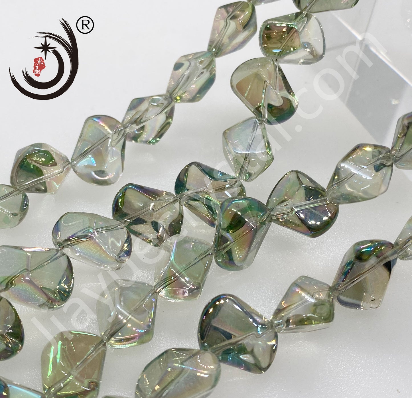 Stone Shape Crystal Glass Beads Whole Sale For DIY Jewelry (30023)