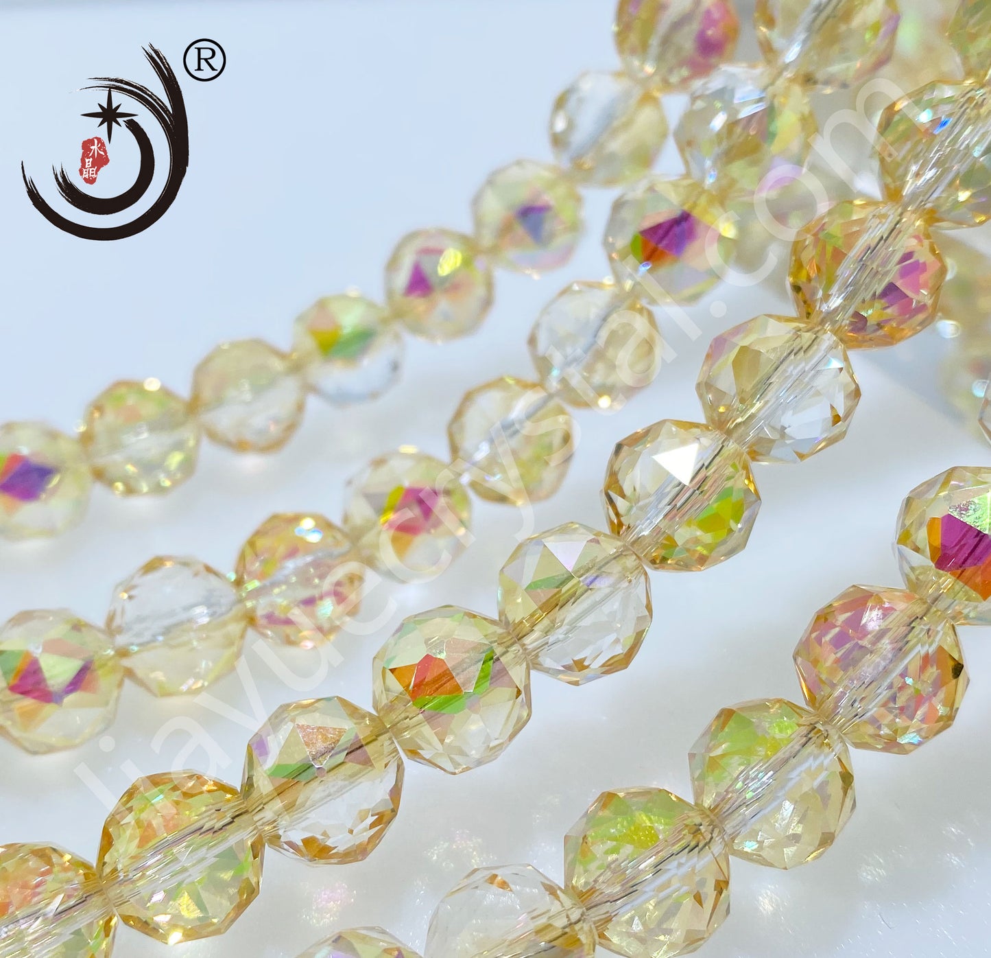 8MM Flower Ball  Beads Glass Crystal  Beads Wholesale For DIY Jewelry （10162）