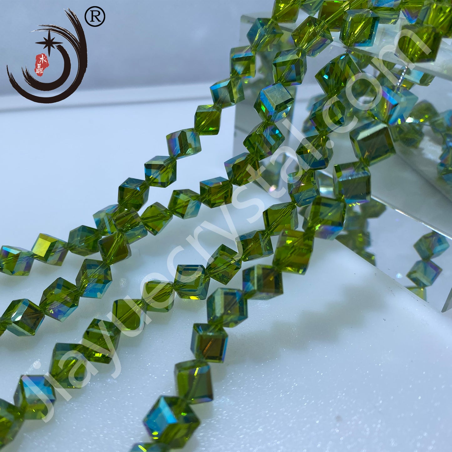 8MM Diagonal square Beads Glass Crystal Beads Wholesale For DIY Jewelry （10036）