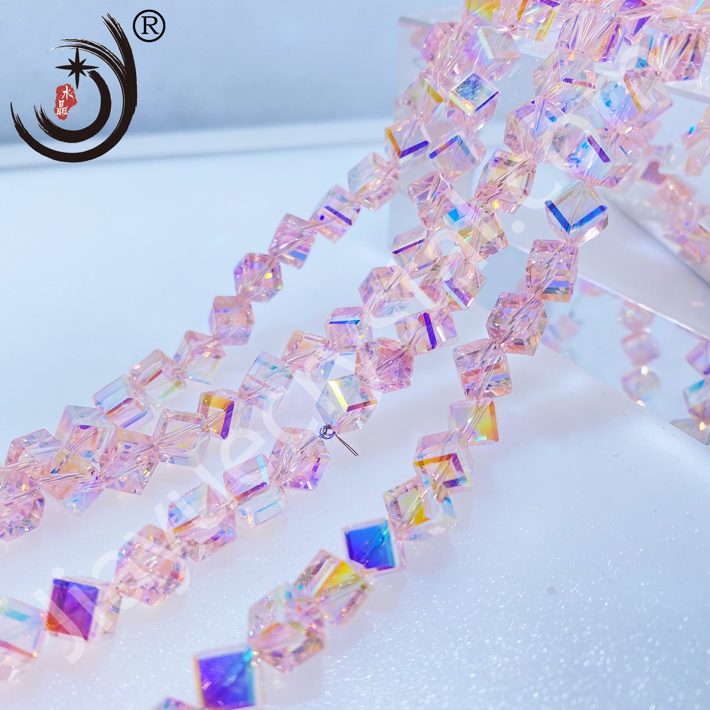 8MM Diagonal square Beads Glass Crystal Beads Wholesale For DIY Jewelry （10036）