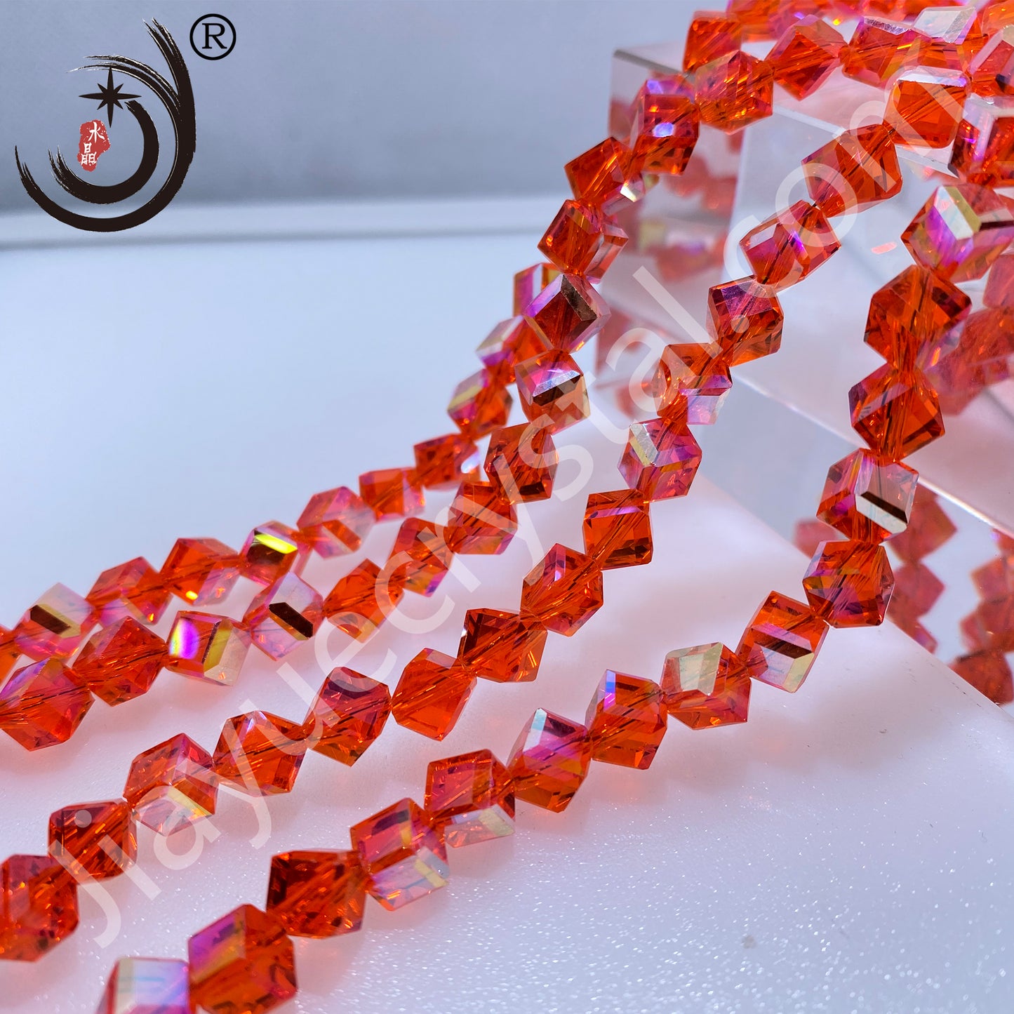 8MM Diagonal square Beads Glass Crystal Beads Wholesale For DIY Jewelry （10036）