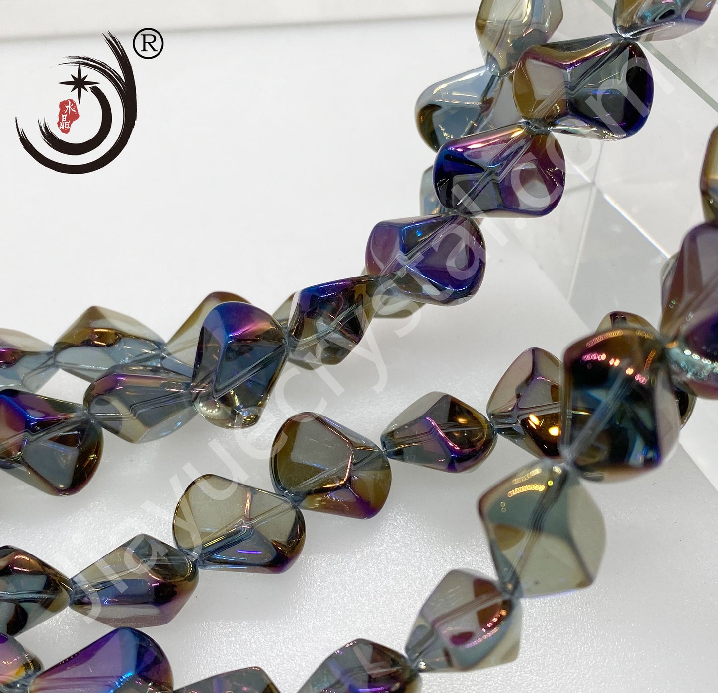 Stone Shape Crystal Glass Beads Whole Sale For DIY Jewelry (30023)