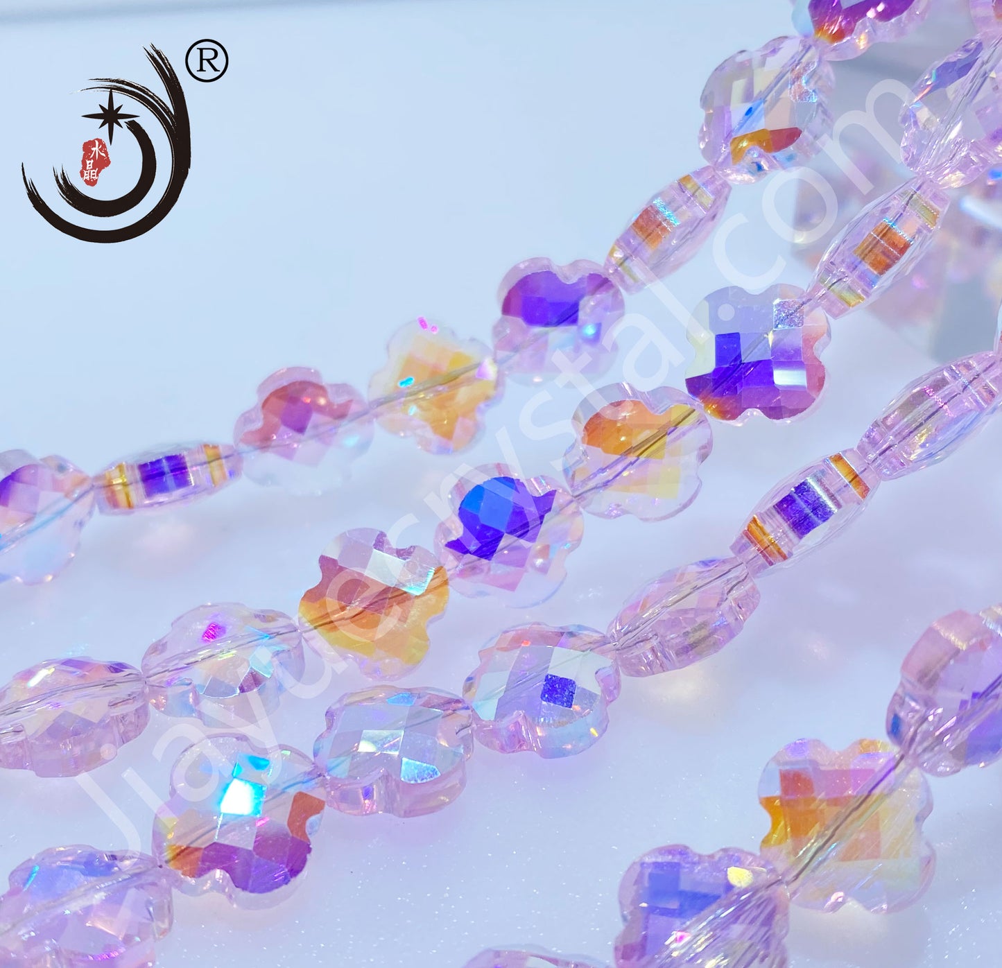 12MM Four-leaf Clover Shape Beads Crystal Glass Beads Wholesale For DIY Jewelry （10180）