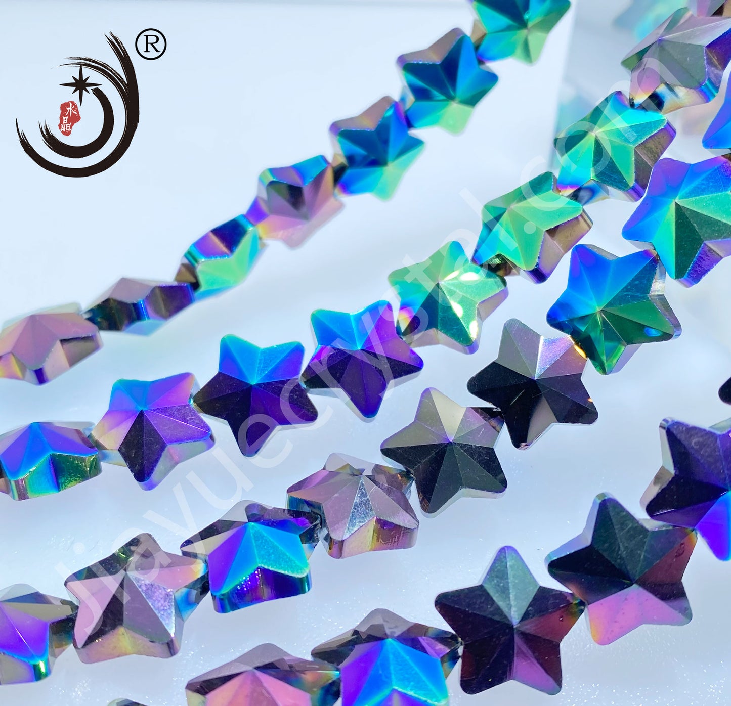 14MM Cross Hole Star Shape Crystal Glass Beads Whole Sale For DIY Jewelry (50058)