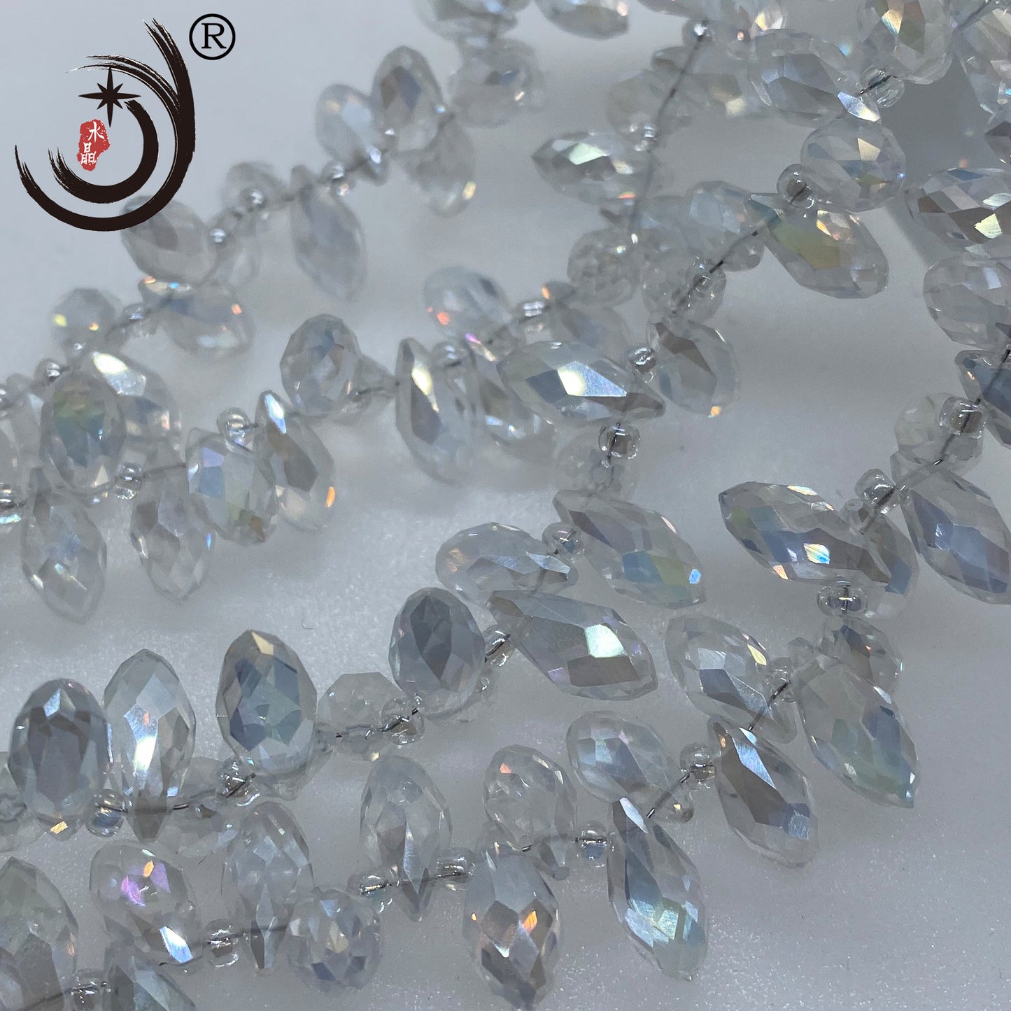 6X12MM Cross Hole Water Drop Crystal Glass Beads Wholesale For DIY Jewelry (40003)