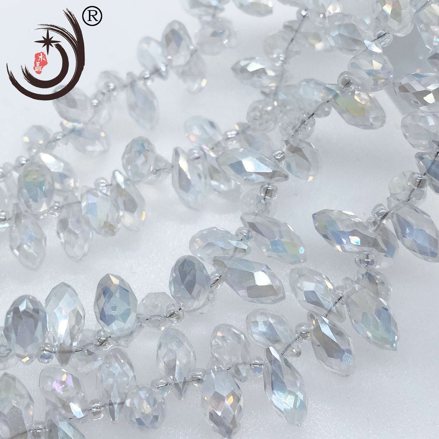 6X12MM Cross Hole Water Drop Crystal Glass Beads Wholesale For DIY Jewelry (40003)