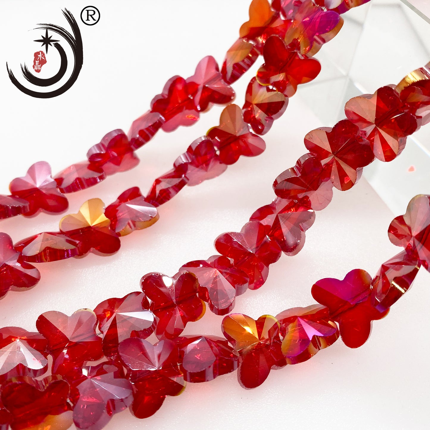 10MM/14MM Butterfly Beads Glass Crystal Beads Wholesale For DIY Jewelry(50034)